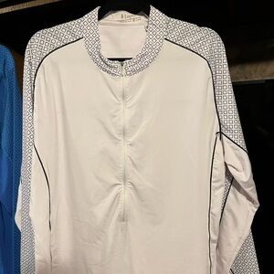 Lopez Women's White Long-Sleeve Zip Pullover Top